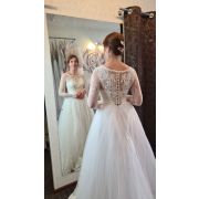 Свадебное платье кружевное с длинным рукавом